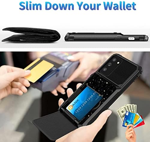 BREIDMKFM за Samsung A03S Чанта-портфейл с Отделения за кредитни карти, 4 карти, флип-надолу Капачката, Джоб