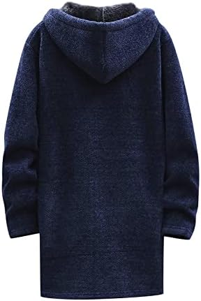 Пуловер с дълъг ръкав За мъже, Есенно-Зимния Мъжки Моден Без Жилетка, Топло Яке с ревера и качулка, Пуловер