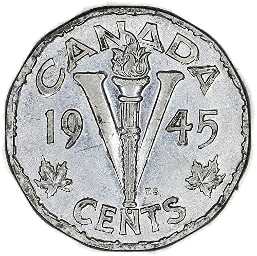 1945 CA Канада Георг VI Разлистване на Obv. А Ненадмината Стомана Никел Много Добър