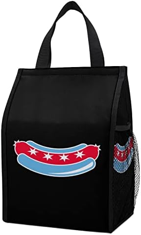 Чанта за Обяд с Логото на Chicago Dogs, Изолирано Запечатани Чанта-Тоут, Множество Бокс-Хладилник, Сгъваема