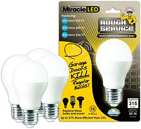 Miracle LED 604740 3-Watt лампа за грубо обслужване на Гаражни врати, Лампа за спестяване на енергия, дълъг