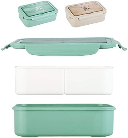 Кутии за bento Green Itch Живот с лъжица и вилица Най-подходящи за училищните обеди, Обяд-Бокс Не съдържа BPA,