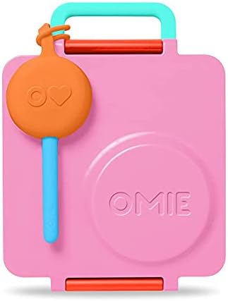 OmieBox Bento Box за Деца, Изолиран Обяд-бокс за Bento с Изтичане Термосом, 3 Отделения + Синьо Комплект съдове