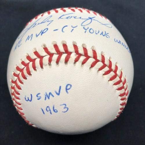 Санди Куфакс 1963 WS MVP Сай Йънг MVP Бейзбол с автограф от JSA LOA - Бейзболни топки с автографи