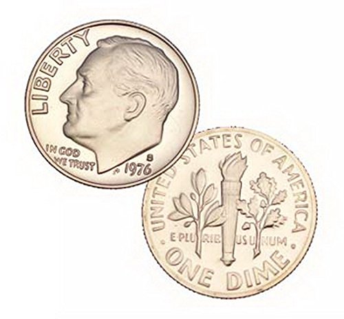 Монети, Монетен двор на САЩ от 1976 г. проба Рузвелт номинална стойност от 10 цента