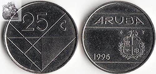 Американската Нова монета Аруба 25 точки 1995 г. за освобождаване от луксозни колекции на чуждестранни монети