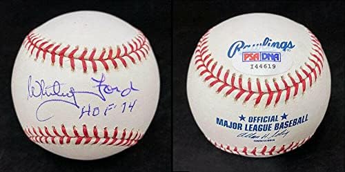 Whitey Ford ПОДПИСА ДОГОВОР С ROMLB Baseball + HOF 74 Ню Йорк Янкис PSA / С АВТОГРАФ на ДНК - Бейзболни топки