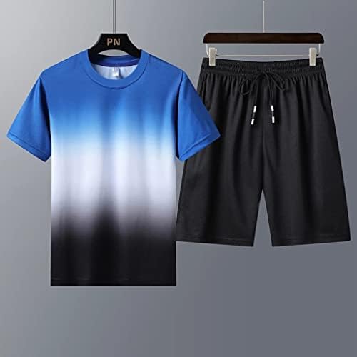 WPYYI Мъжки спортни костюми за Фитнес тениска-двойка, Панталони, Мъжки спортни дрехи, Ежедневни спортни костюми