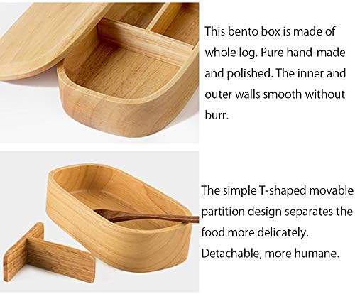 Hcooker Дървени Кутии за Бэнто Ръчно изработени от Бучиниш Обяд-Бокс с Вътрешен Разделител Хранителната Контейнер