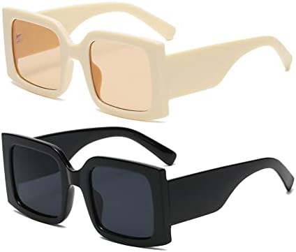 YAMEIZE Vintage Слънчеви Очила Голям размер за Жените И Мъжете В модата на Квадратни Рамки Със Защита от Слънчеви