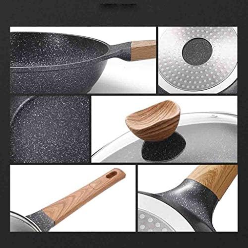 UXZDX Домакински Универсален Тиган за Омлет с Незалепващо покритие и капак, Кухненски Тиган Maifan Stone Pot