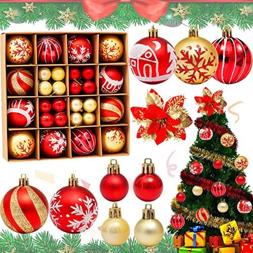 LaVenty Луксозни Коледна Украса Украса На Коледното Дърво Украсата На Коледна Елха Коледен Орнамент Цвете Коледна Гирлянда Коледна Топка Украса На Кутии